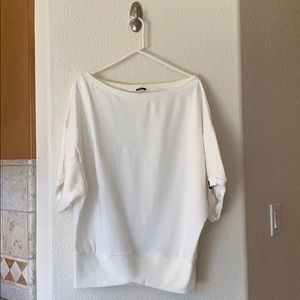 Boxy white sweater
